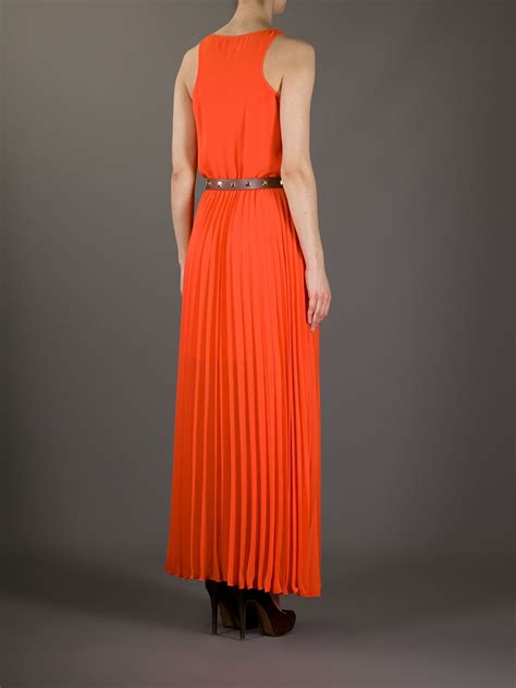 michael kors orange dress|michael kors black pleated dress.